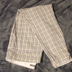Elastic stretch, plaid dress pants.  Never worn! Has pockets in the front.
